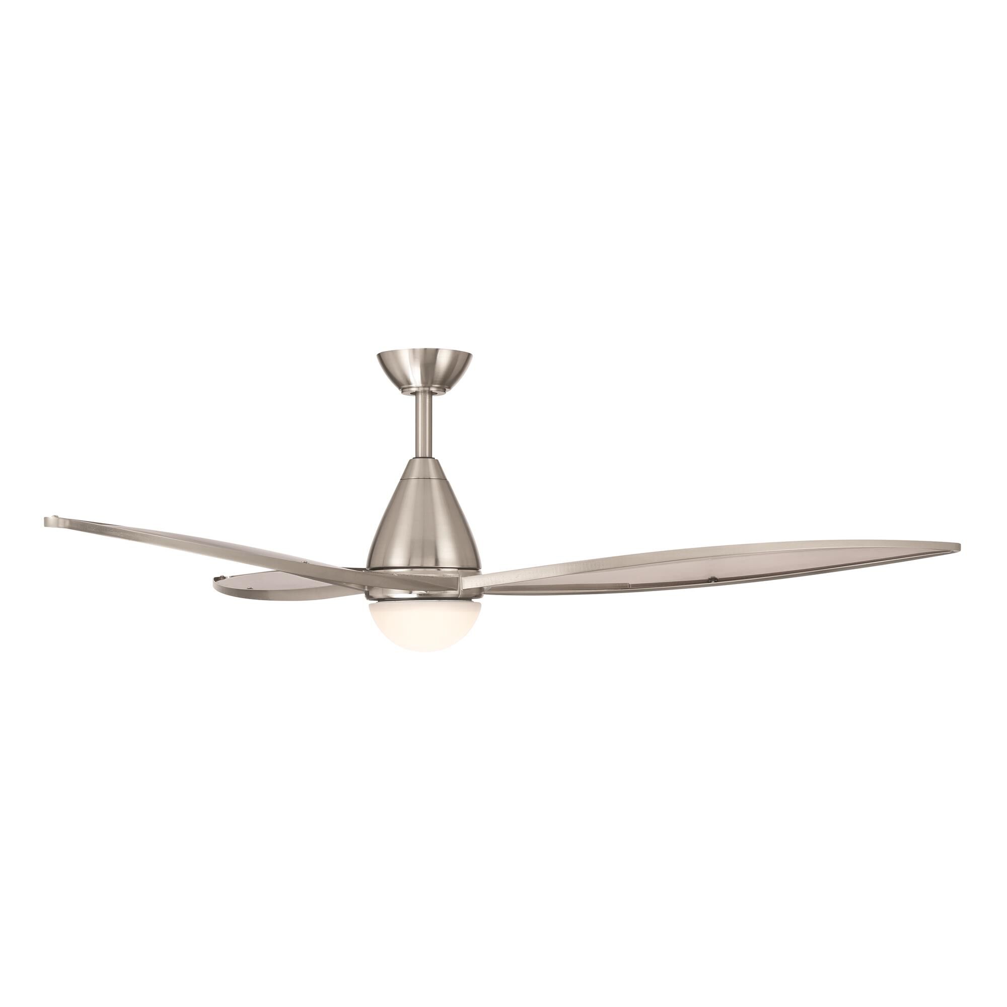 Shown in Brushed Nickel finish and White Lens glass