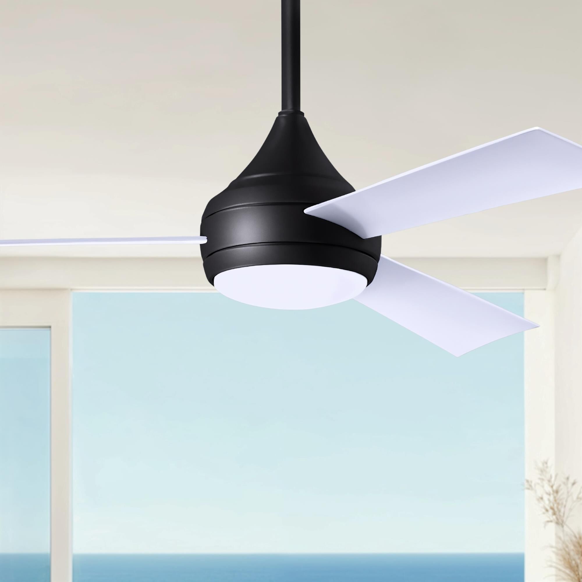 Donaire Outdoor Coastal Wet Rated 52 Inch Ceiling Fan with Light Kit by Matthews Fan Company