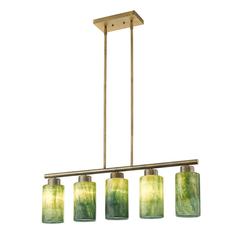 Monet 34 Inch 5 Light Linear Suspension Light by Trend Lighting