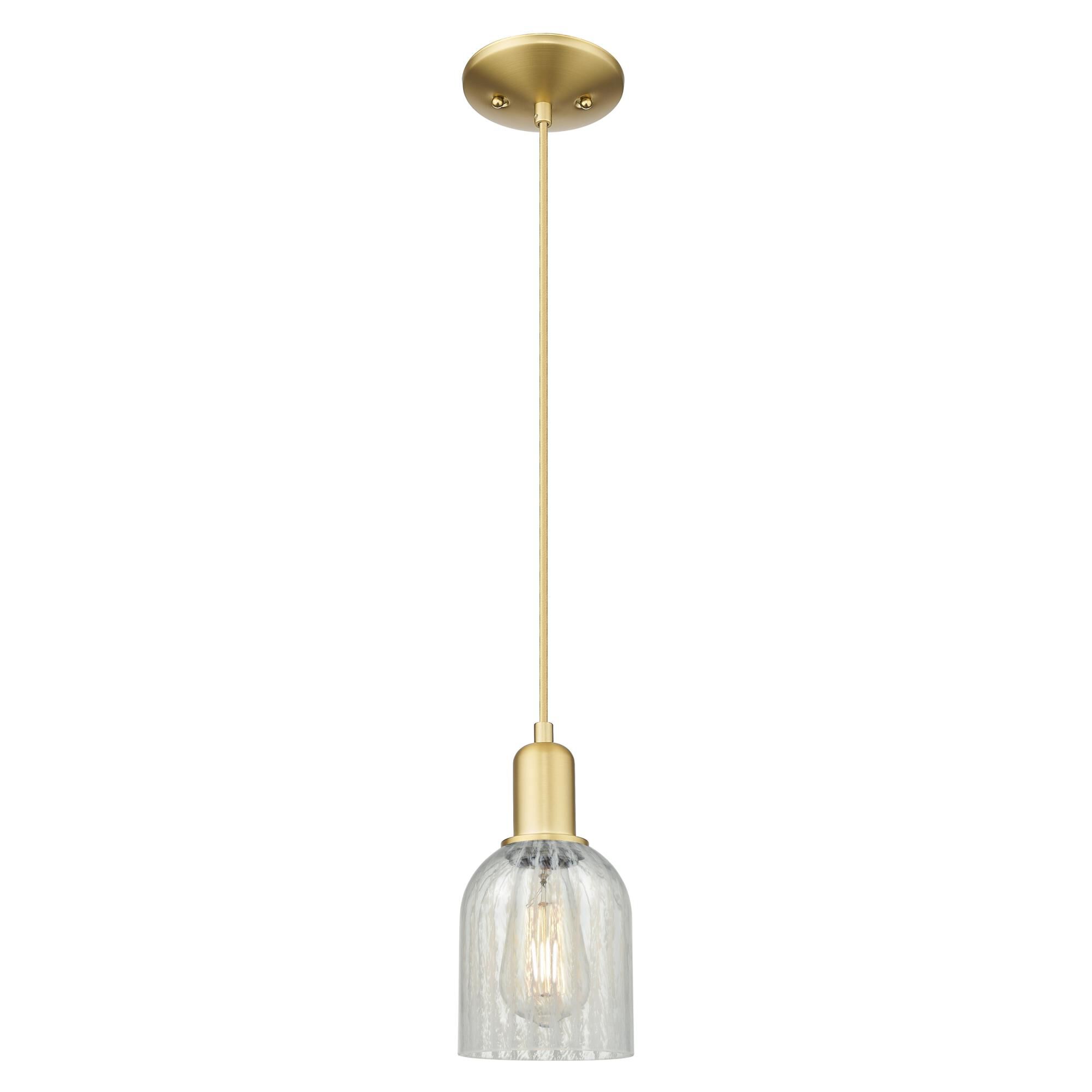 Shown in Satin Gold finish and Mouchette glass