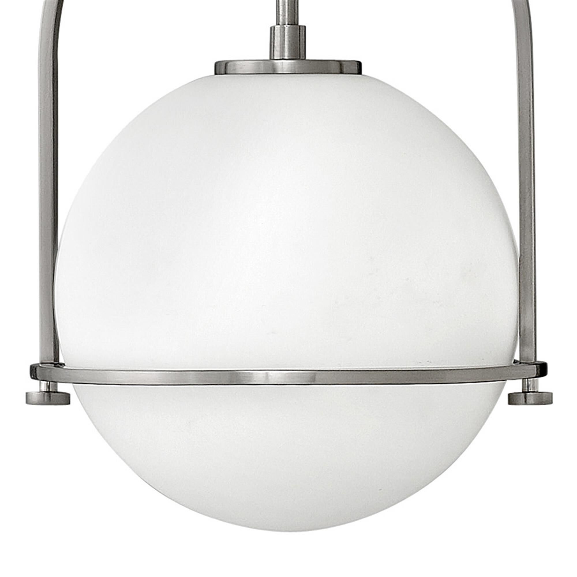 Shown in Brushed Nickel finish and Etched Opal glass