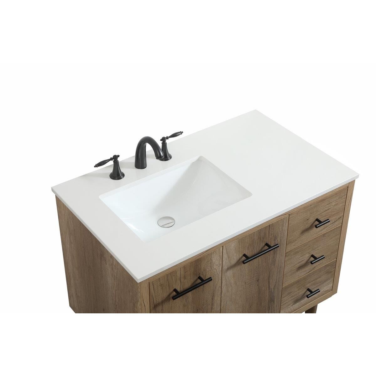 Shown in Natural Oak finish and No Backsplash accent