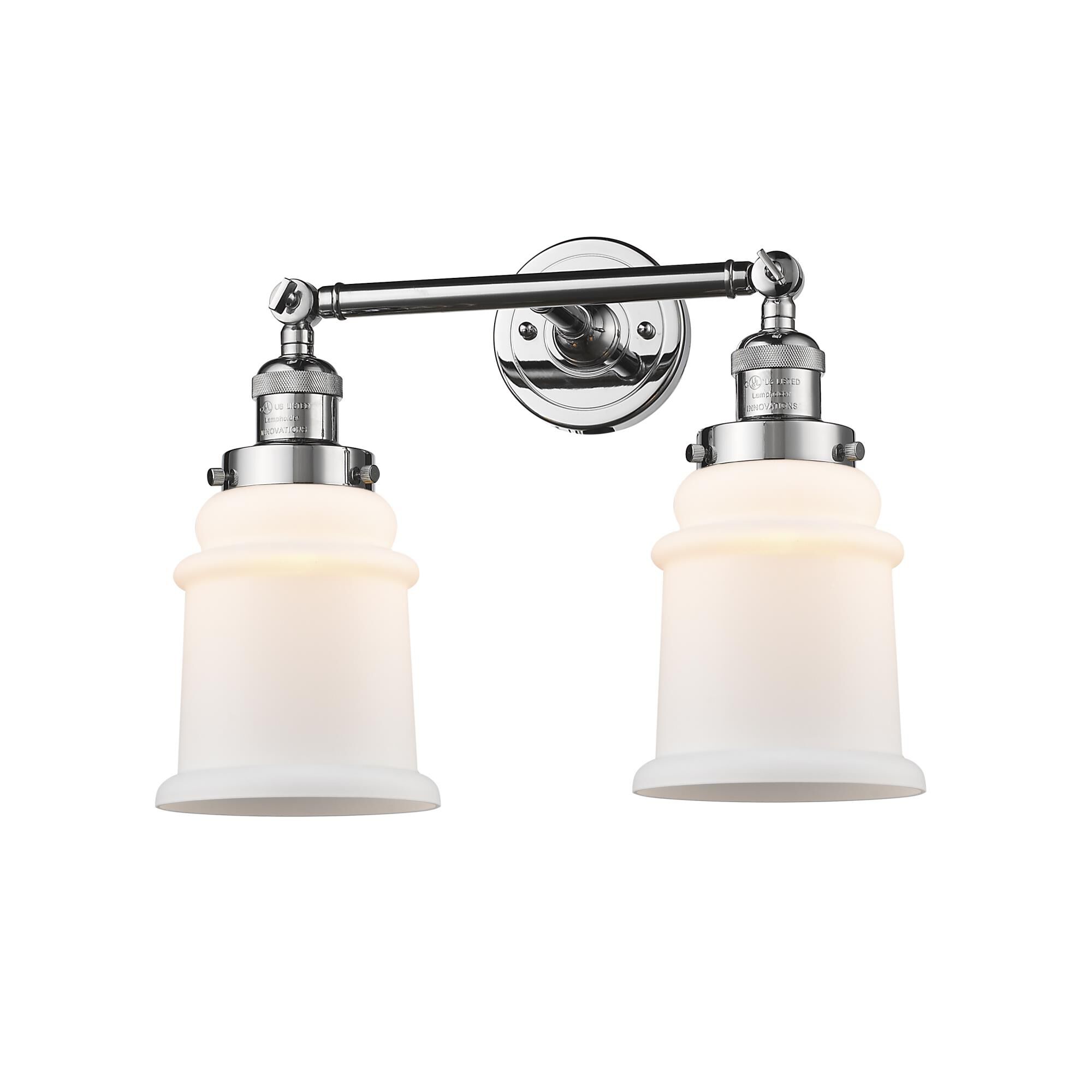Shown in Polished Chrome finish and Matte White - Bell glass