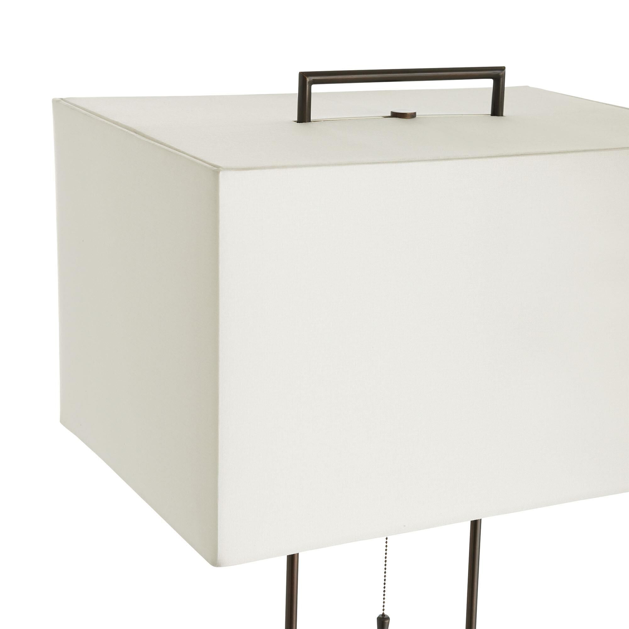 Shown in Charcoal finish and Linen shade