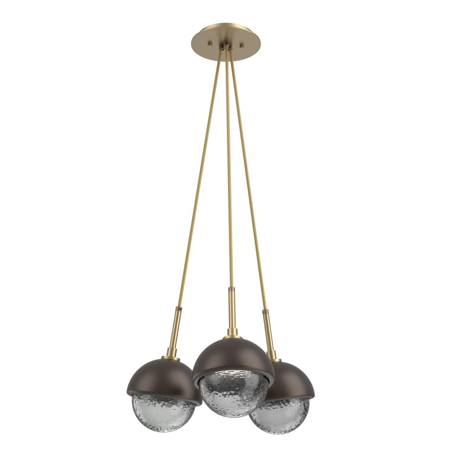 Shown in Gilded Brass finish and Smoke glass and Flat Bronze accent