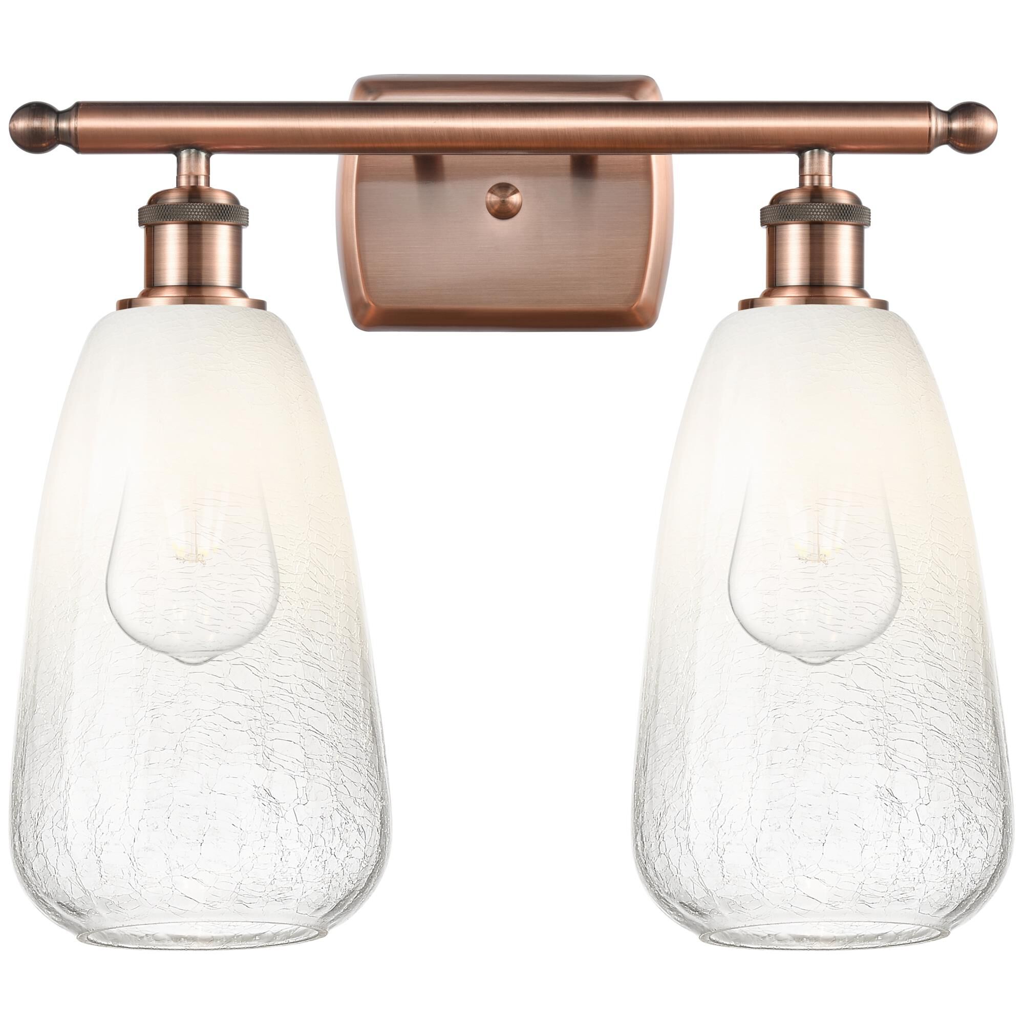 Shown in Antique Copper finish and Opal glass