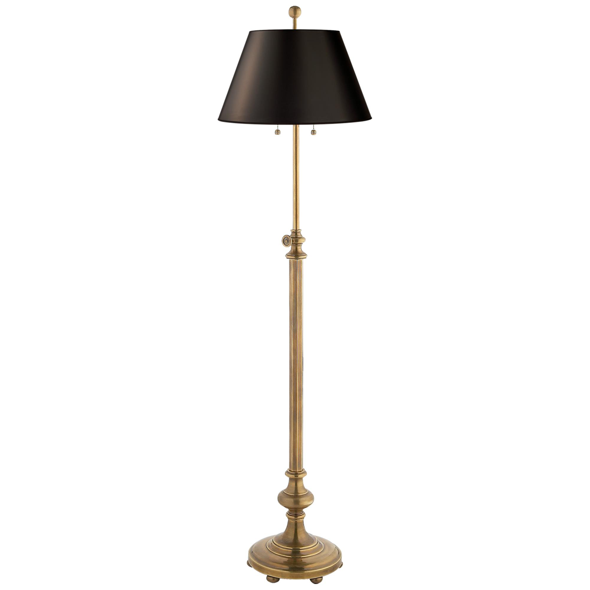 Shown in Antique-Burnished Brass finish and Black shade