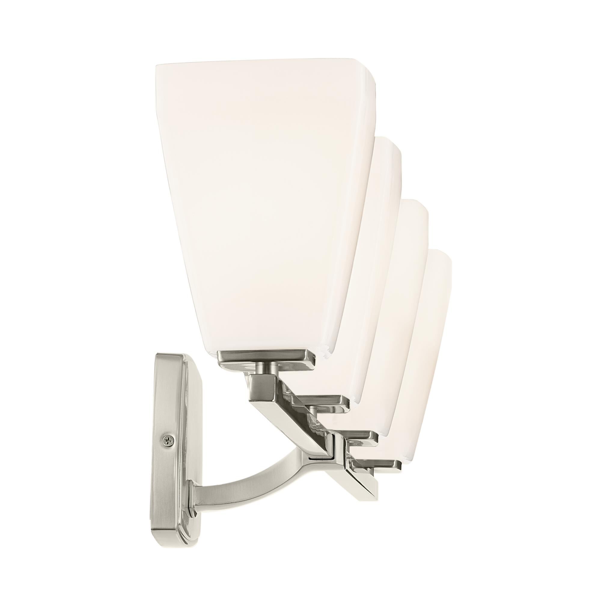 Shown in Brushed Nickel finish and Opal glass