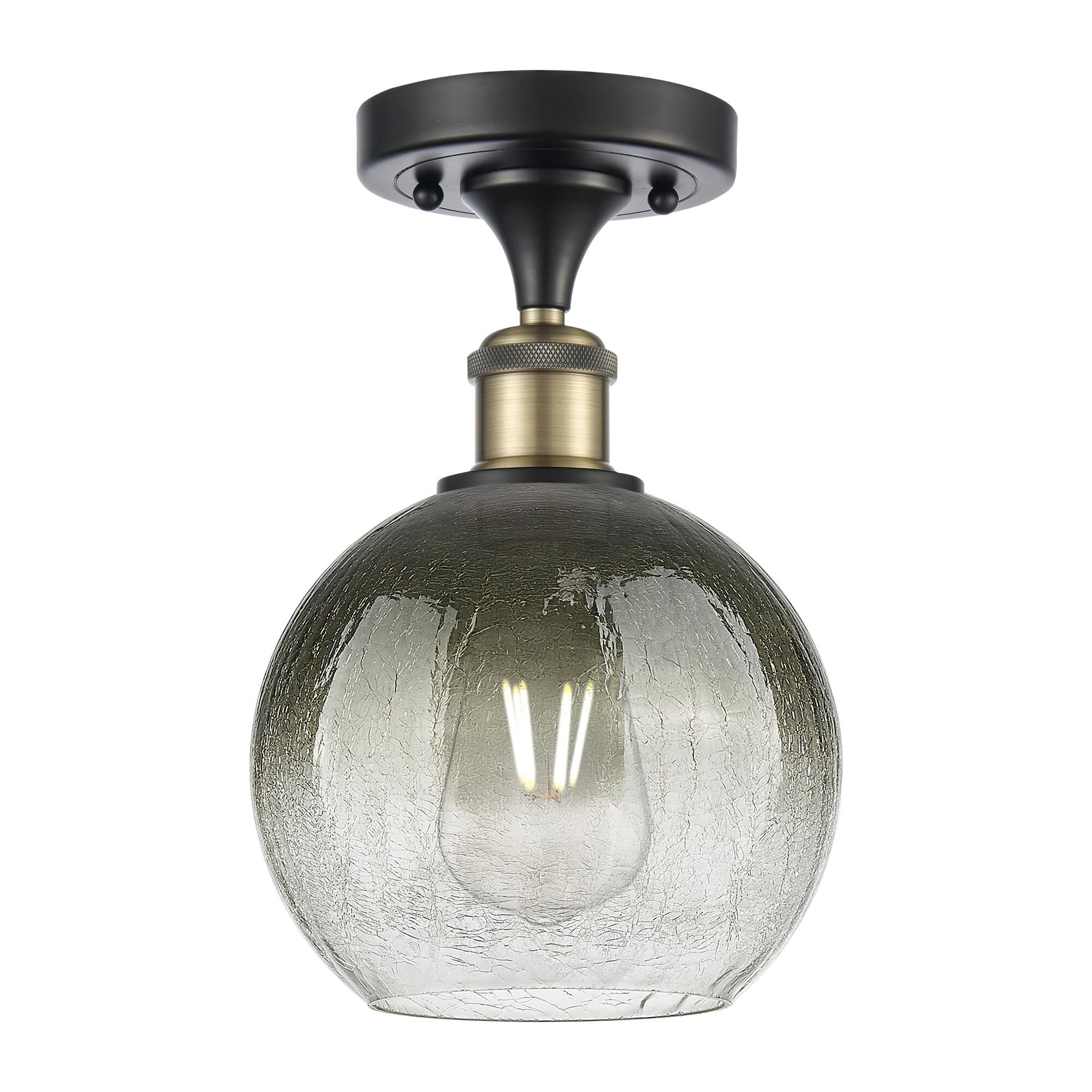 Shown in Black Antique Brass finish and Slate glass