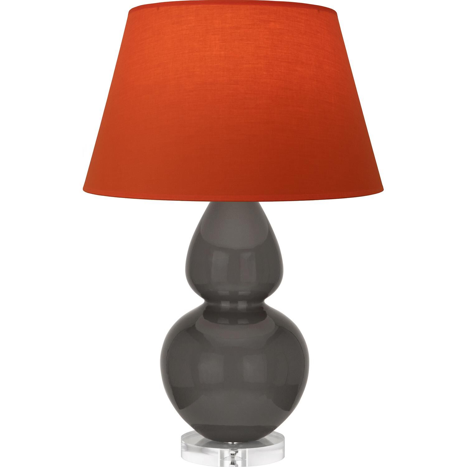 Shown in Ash finish and Tangerine and Taupe Lining shade and Lucite accent