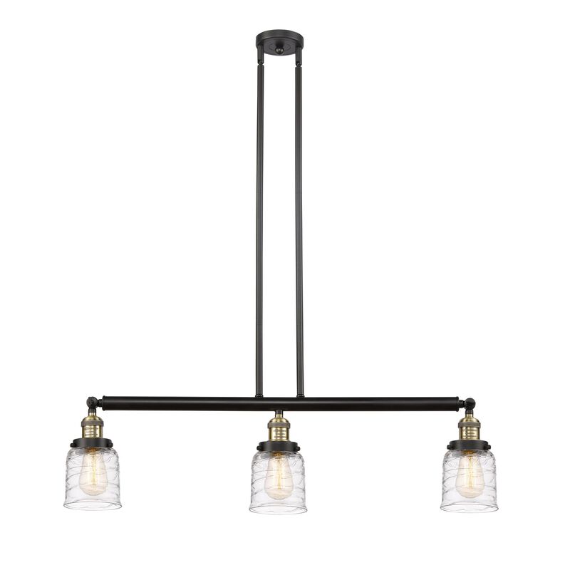 Bruno Marashlian Small Bell 36 Inch 3 Light Linear Suspension Light by Innovations Lighting