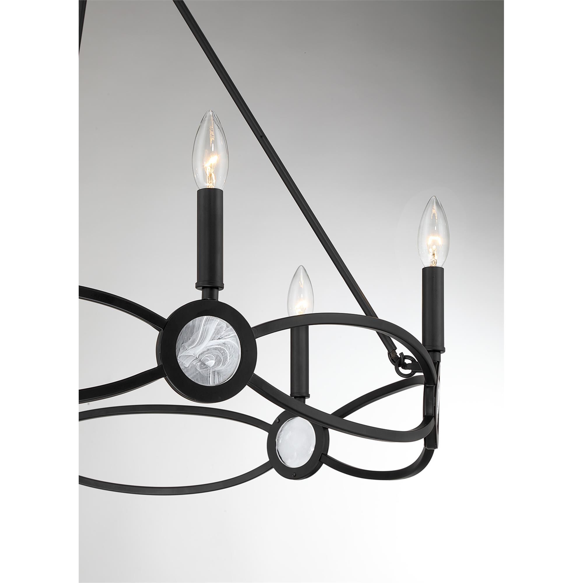 Shown in Matte Black finish and Strie glass