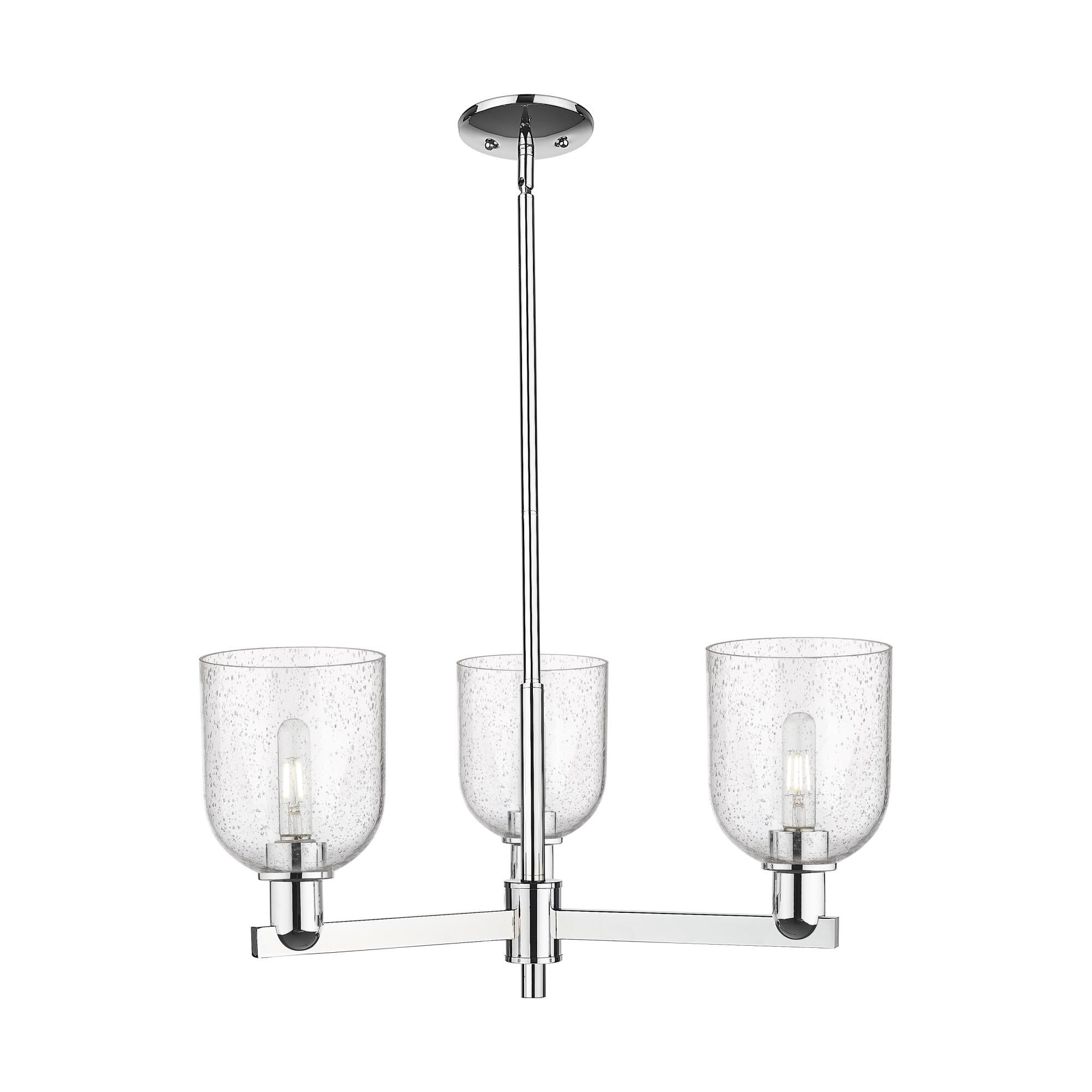 Shown in Polished Chrome finish and Seedy glass