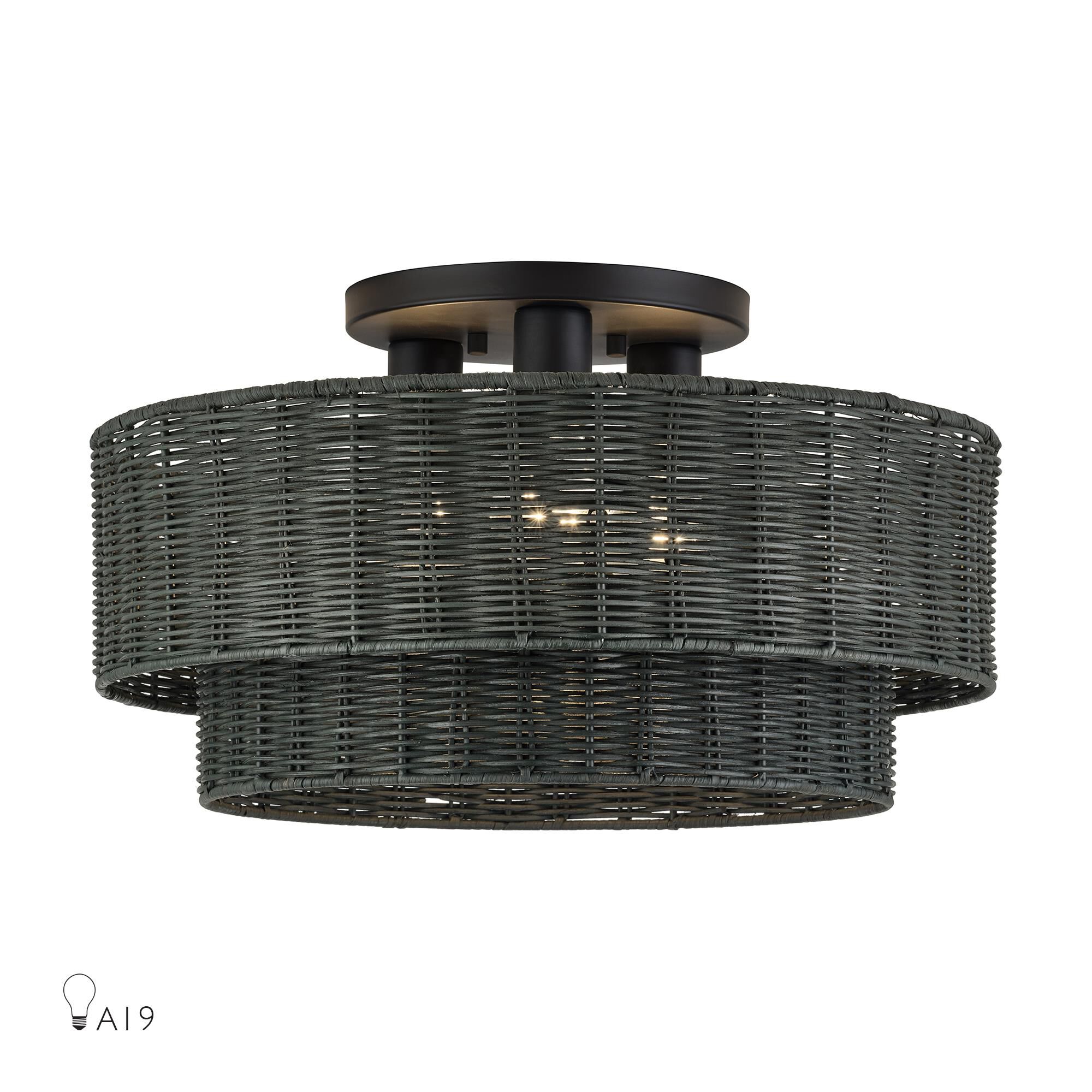 Weavington 18 Inch Semi Flush Mount by Livex Lighting