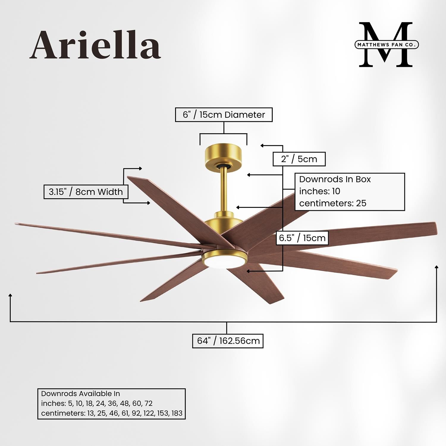 Shown in Brushed Brass finish