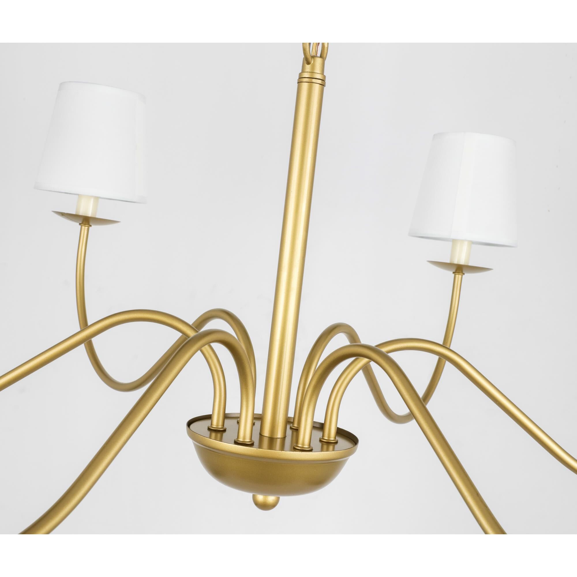 Shown in Brass finish and White Fabric shade