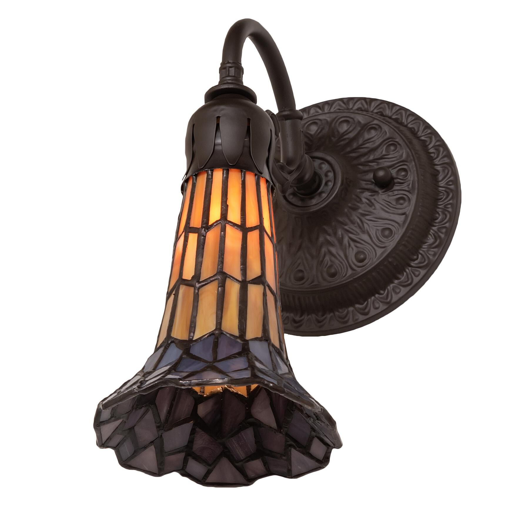 Shown in Oil Rubbed Bronze finish and Amber /Acrylic;Violet glass