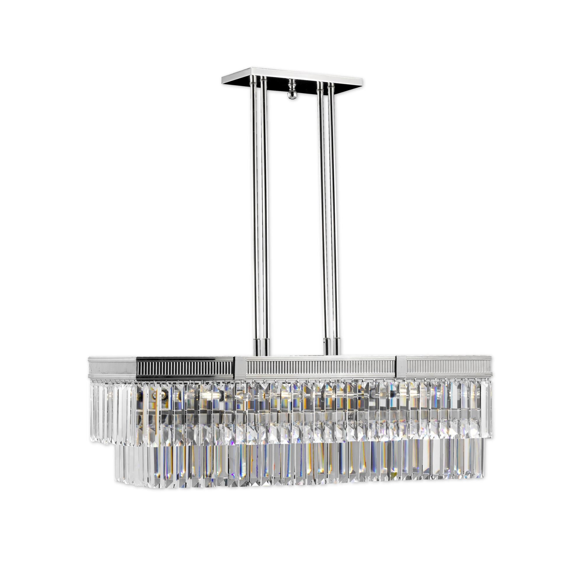 American Brass & Crystal Valencia 13 Inch 12 Light Linear Suspension Light by American Brass and Crystal