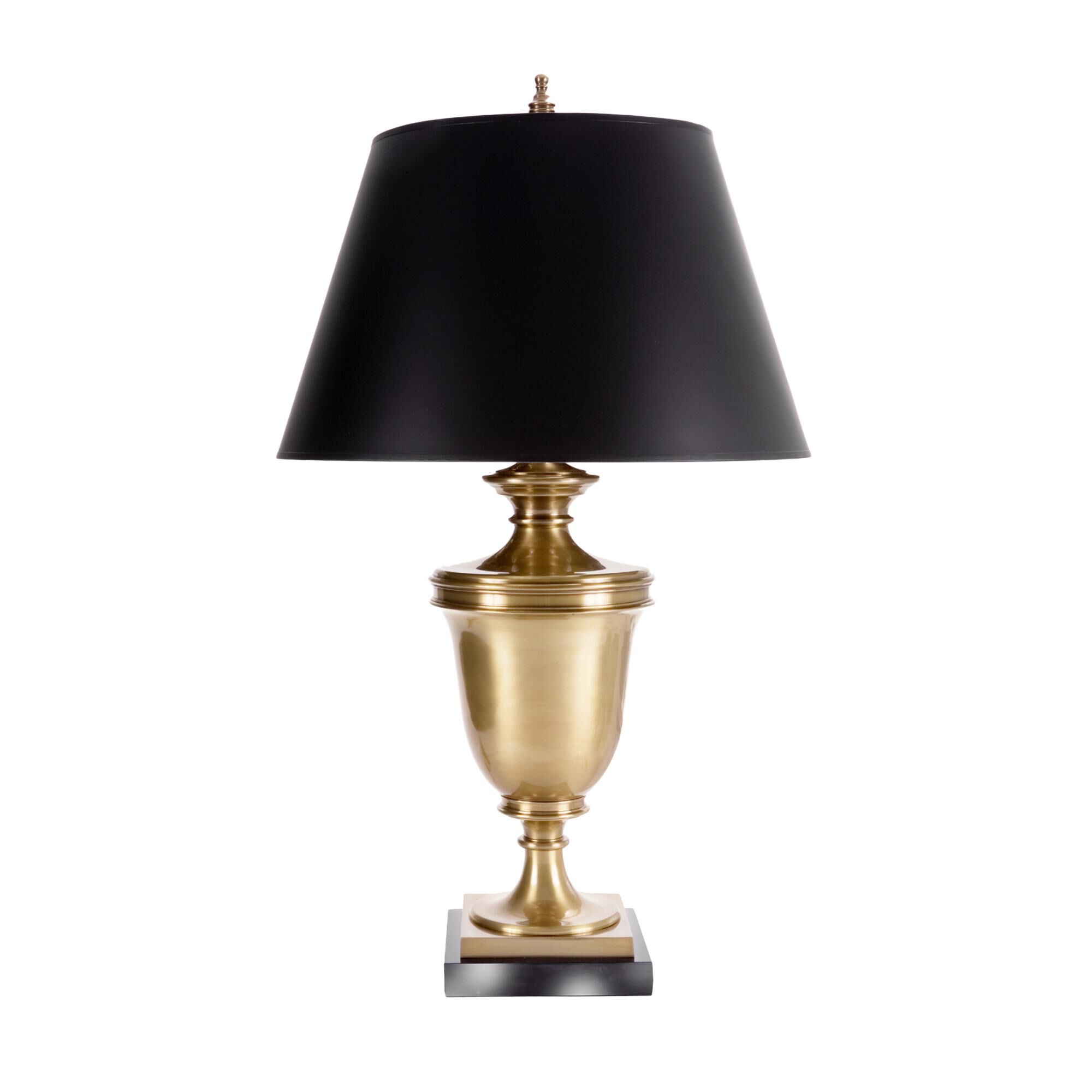 Shown in Antique Brass finish and Paper shade