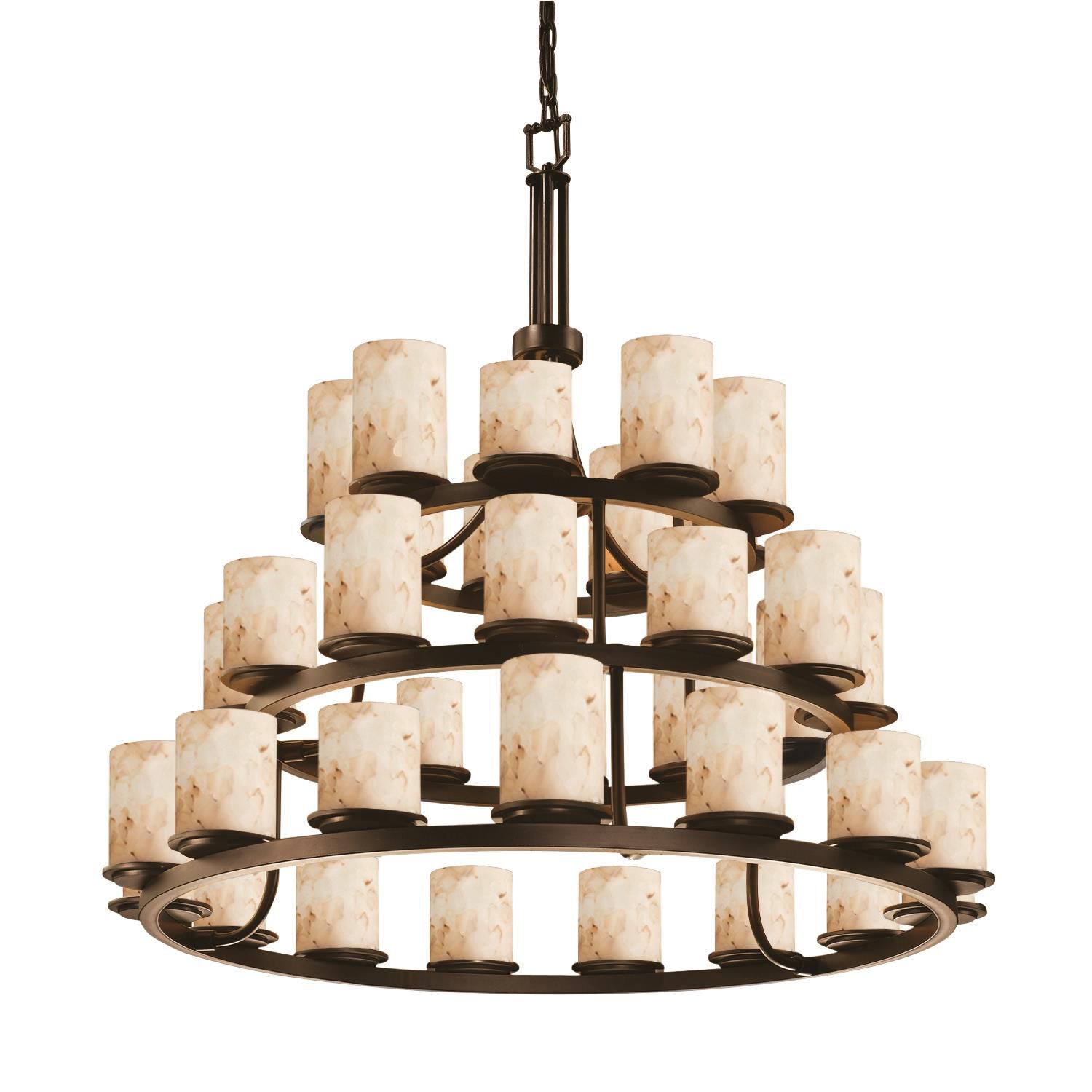 Alabaster Rocks! 42 Inch 36 Light LED Chandelier by Justice Design Group