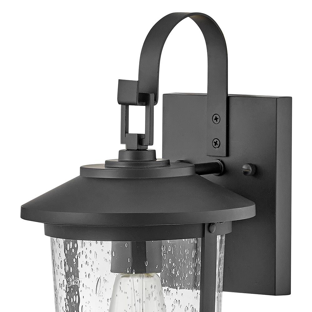 Shown in Black finish and Clear Seedy glass