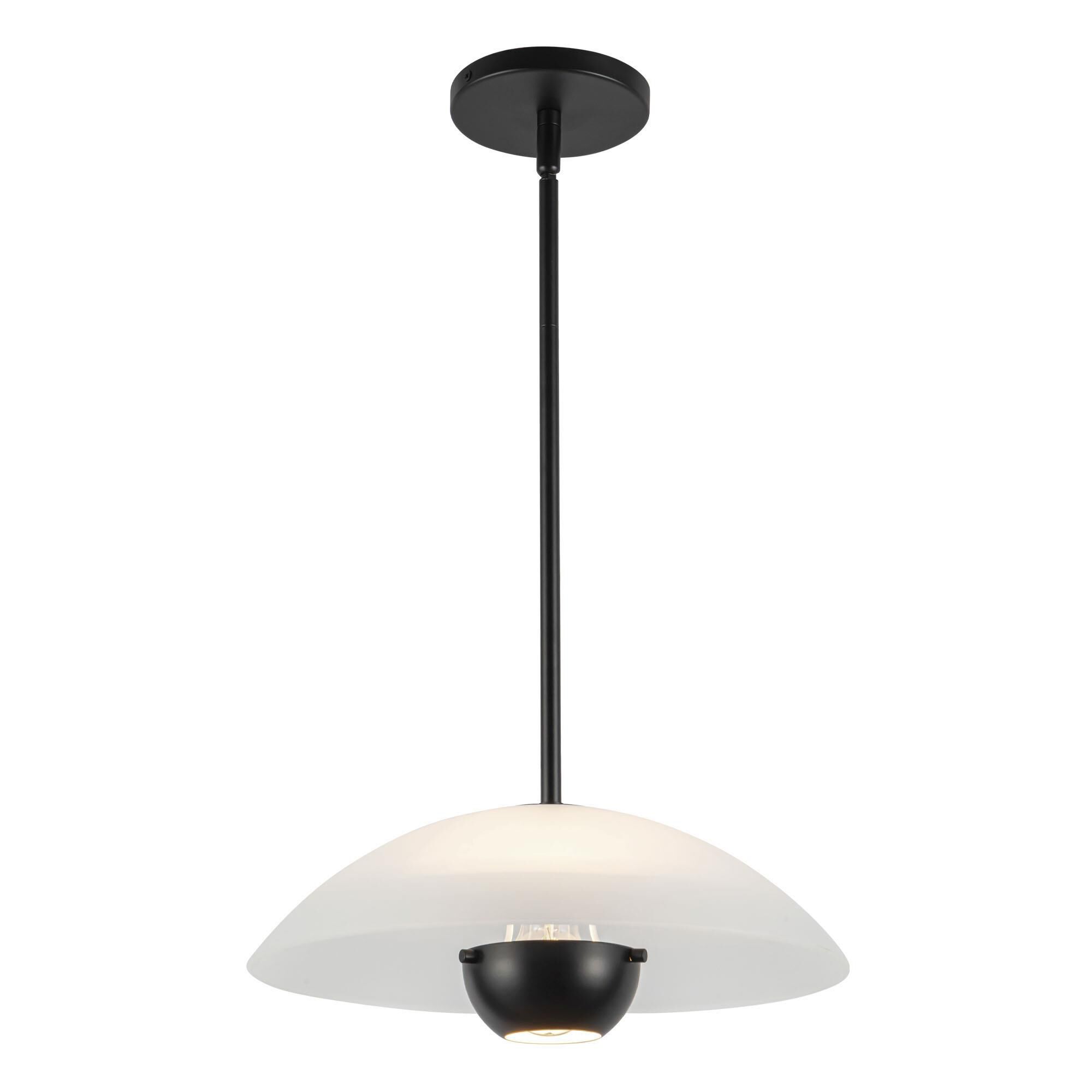 Shown in Black finish and Matte Opal Glass shade
