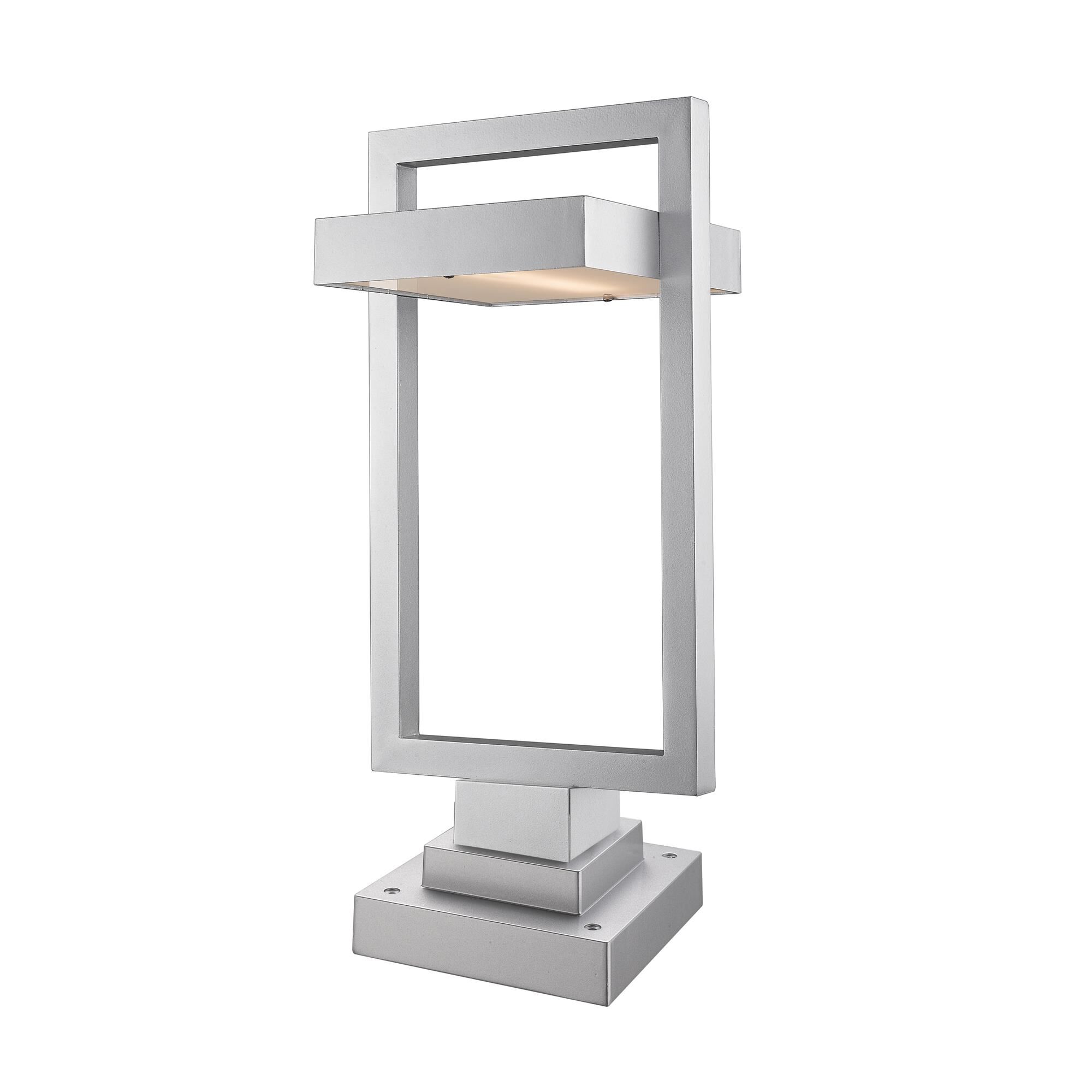 Shown in Silver finish and Glass shade