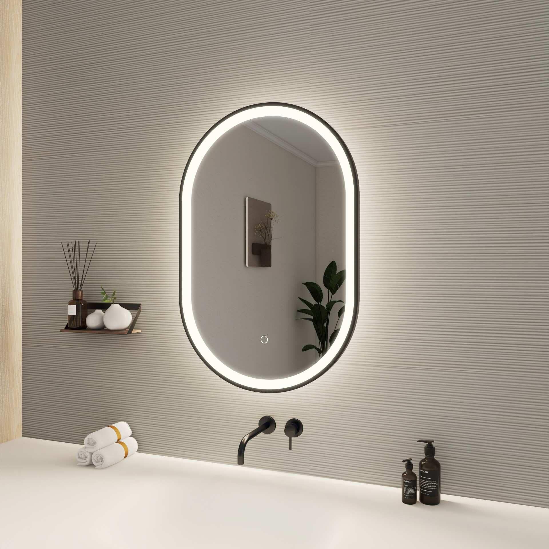 Harmoni 30 Inch Oval LED Lighted Mirror by Elegant Decor