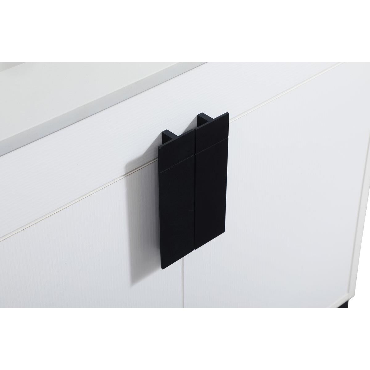 Shown in White finish and Without Backsplash accent