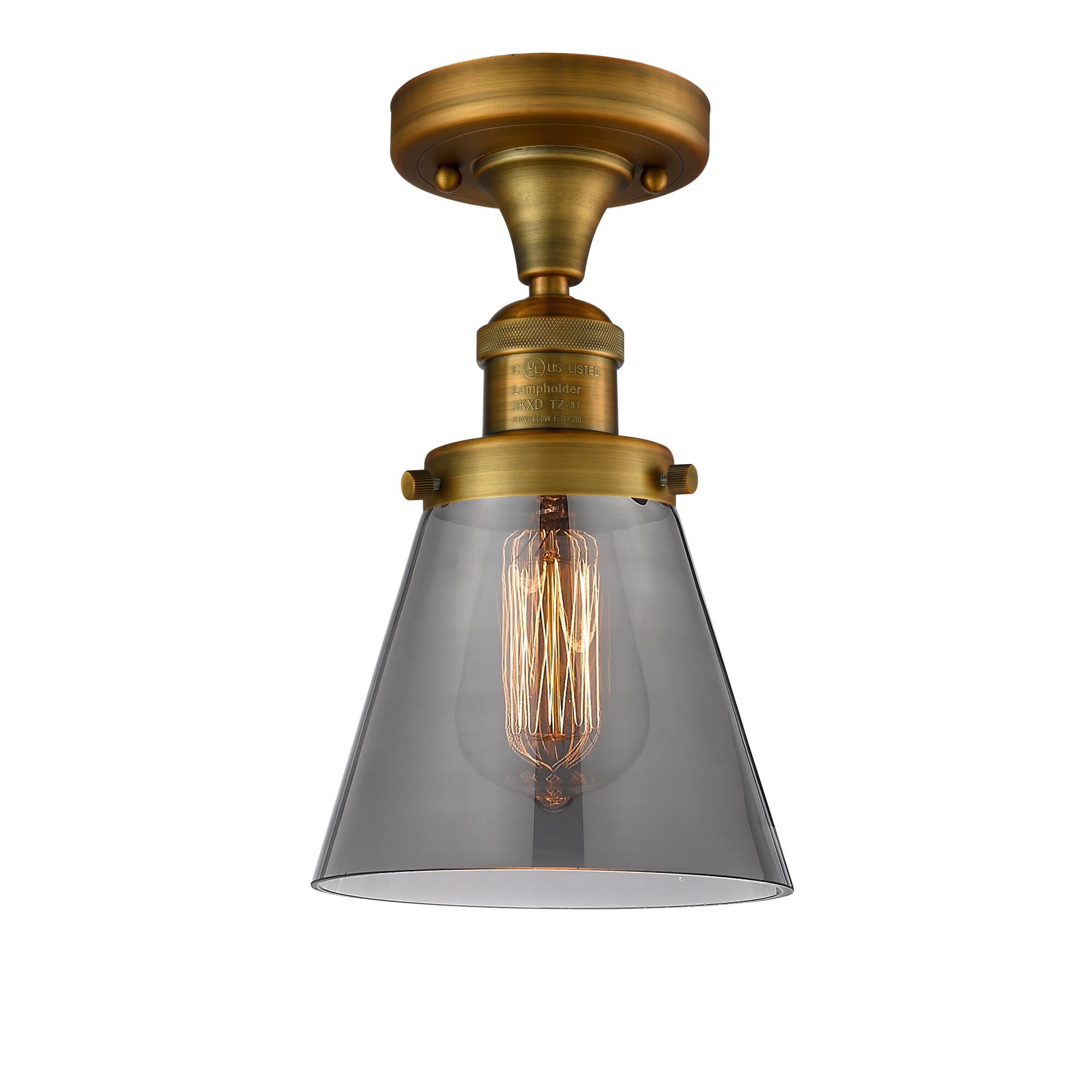 Bruno Marashlian Small Cone 6 Inch 1 Light Semi Flush Mount by Innovations Lighting