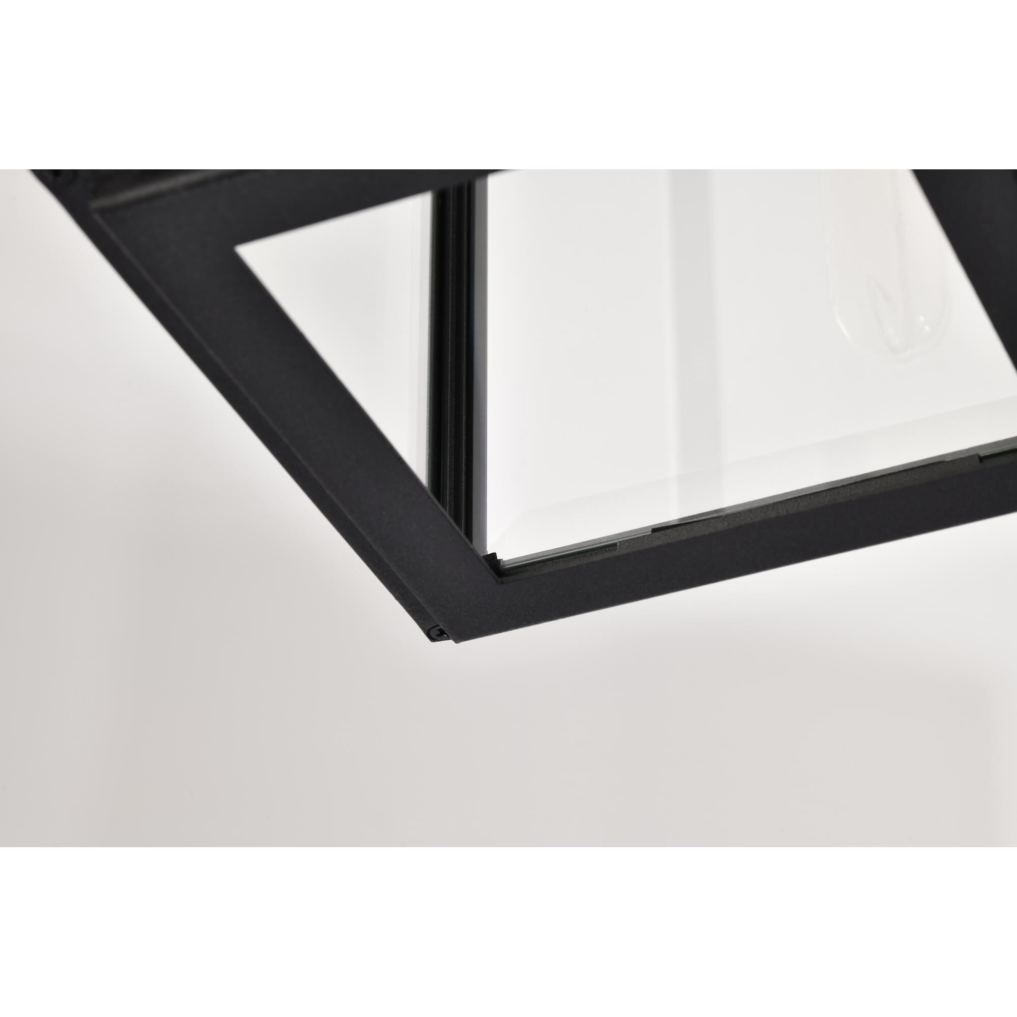 Shown in Sand Black finish and Clear Beveled glass