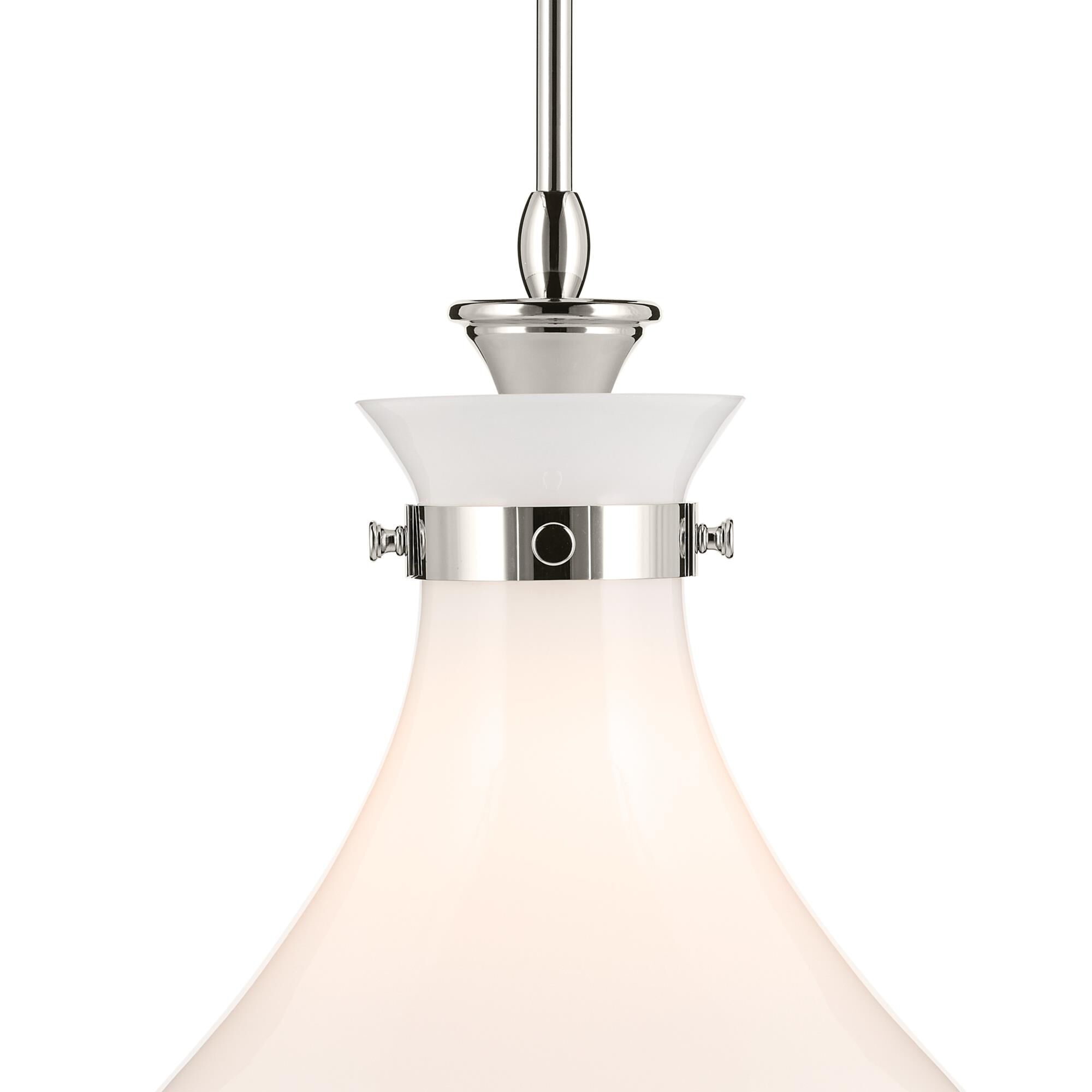 Shown in Polished Nickel finish and Opal glass