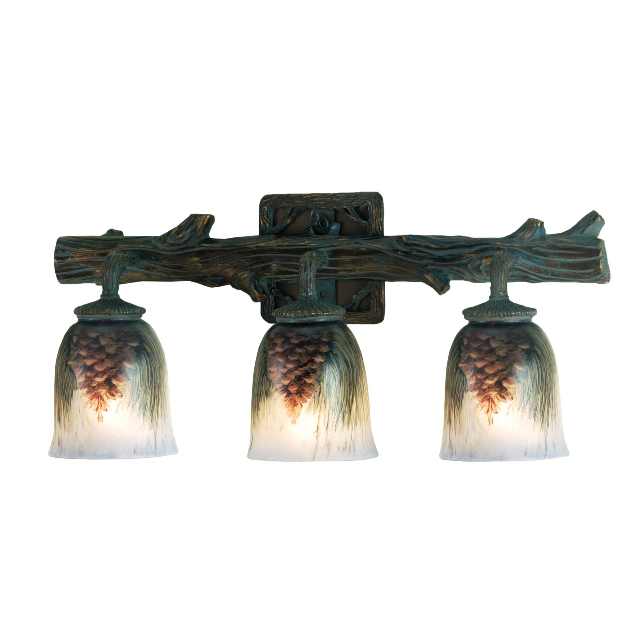 Northwoods Pinecone 23 Inch 3 Light Bath Vanity Light by Meyda Lighting