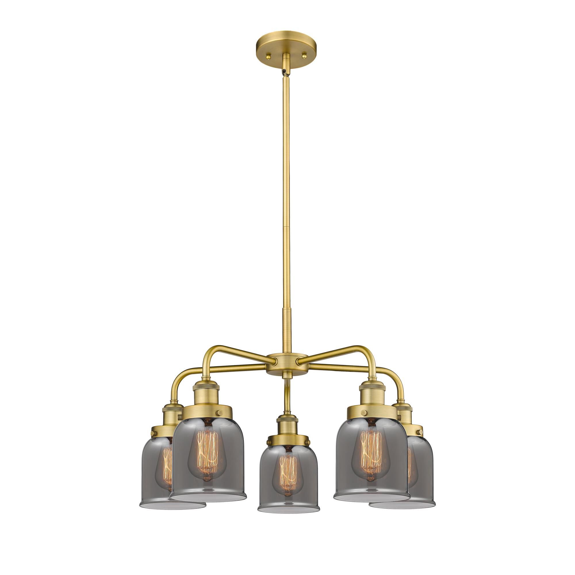 Shown in Brushed Brass finish and Plated Smoke glass