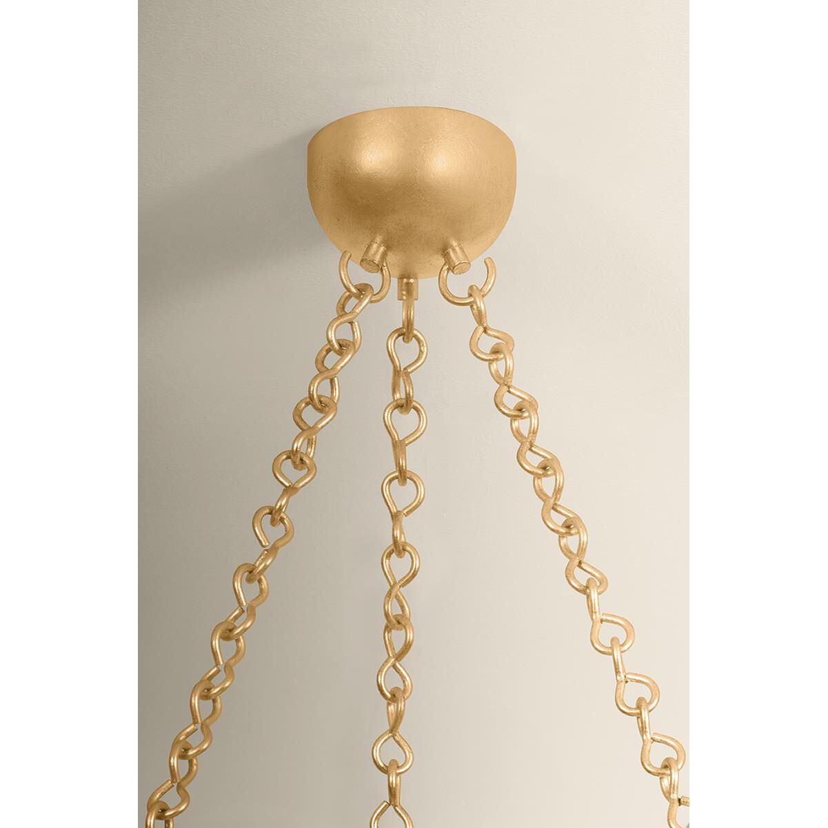 Shown in Vintage Gold Leaf finish and Abaca Natural Woven shade