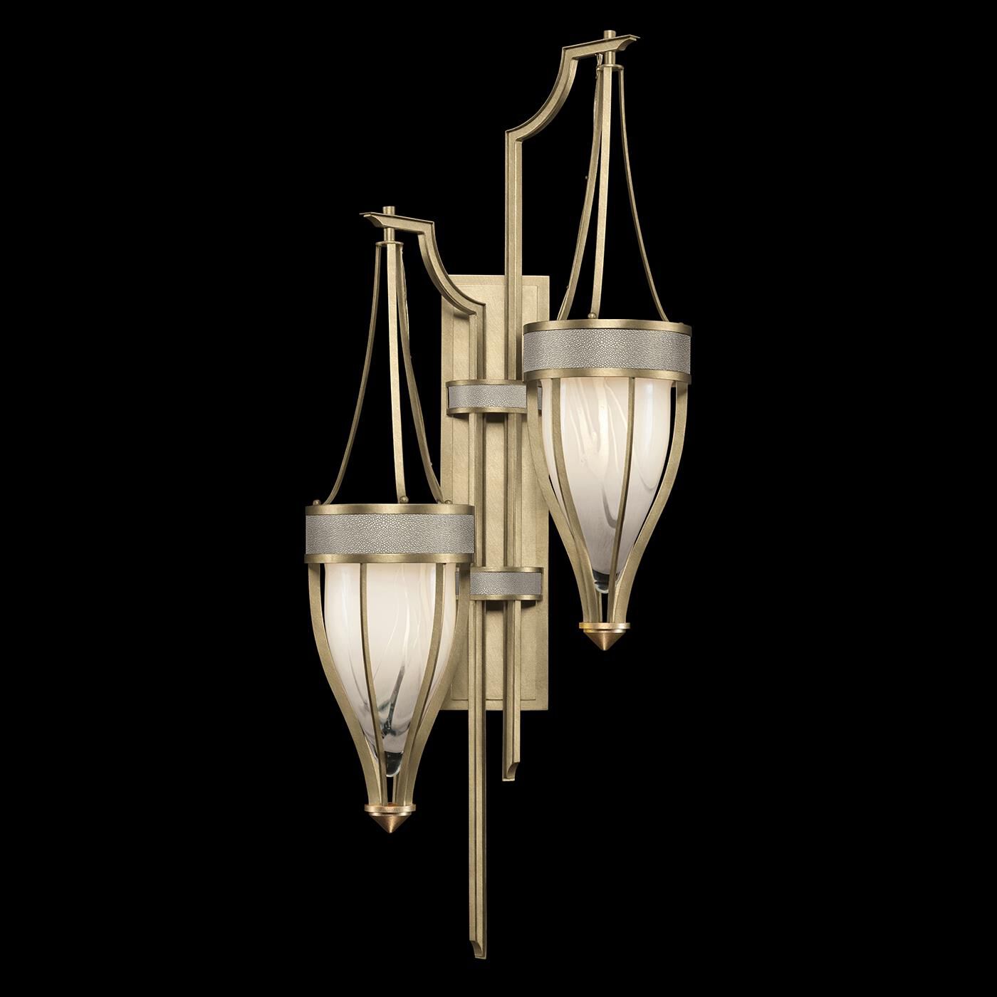 Shown in Soft Gold Leaf and Brass  finish and Coco accent