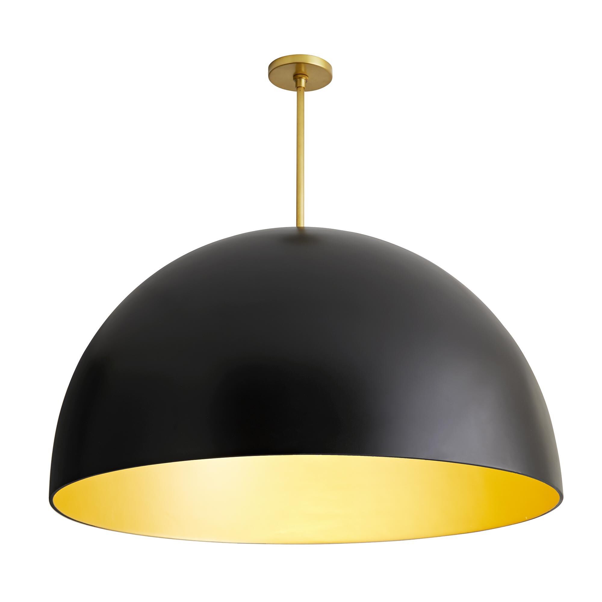 Shown in Antique Brass finish and Black Outer - Gold Metallic Inner shade
