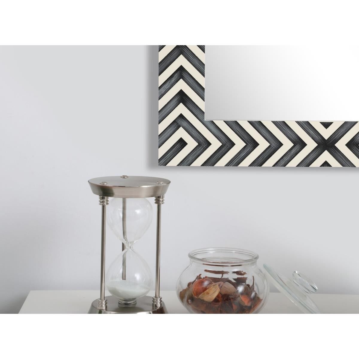 Rectangular mirror 30x20 inch in chevron Wall Mirror by Elegant Decor