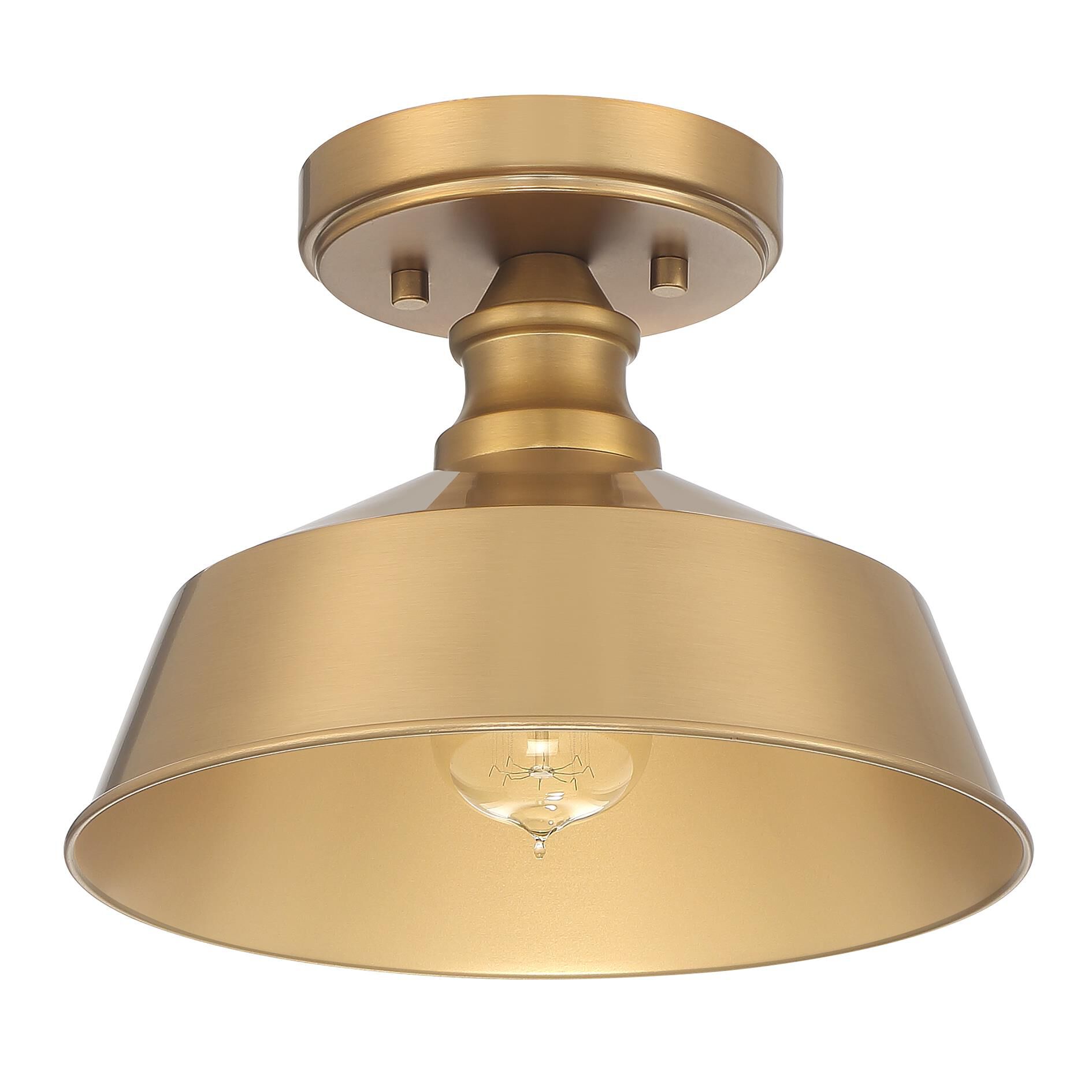 Shown in Natural Brass finish and Metal shade