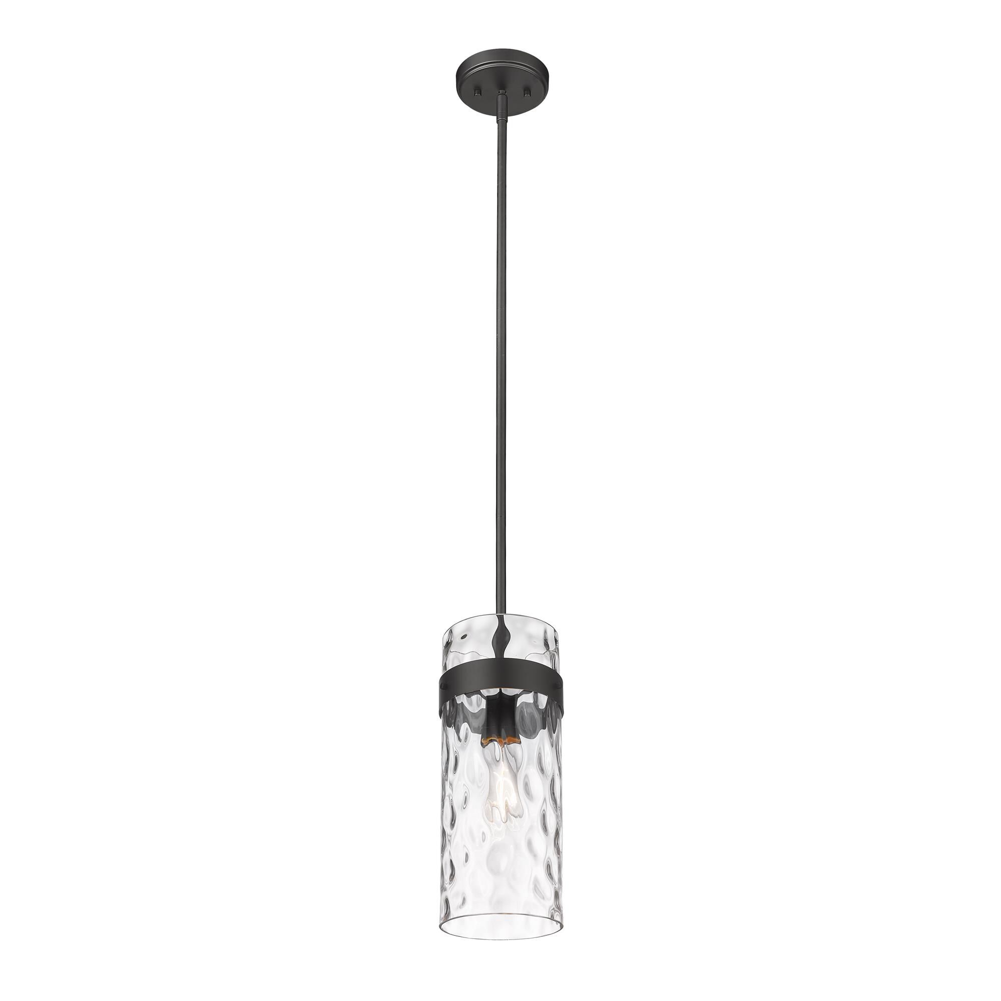 Shown in Matte Black finish and Glass shade