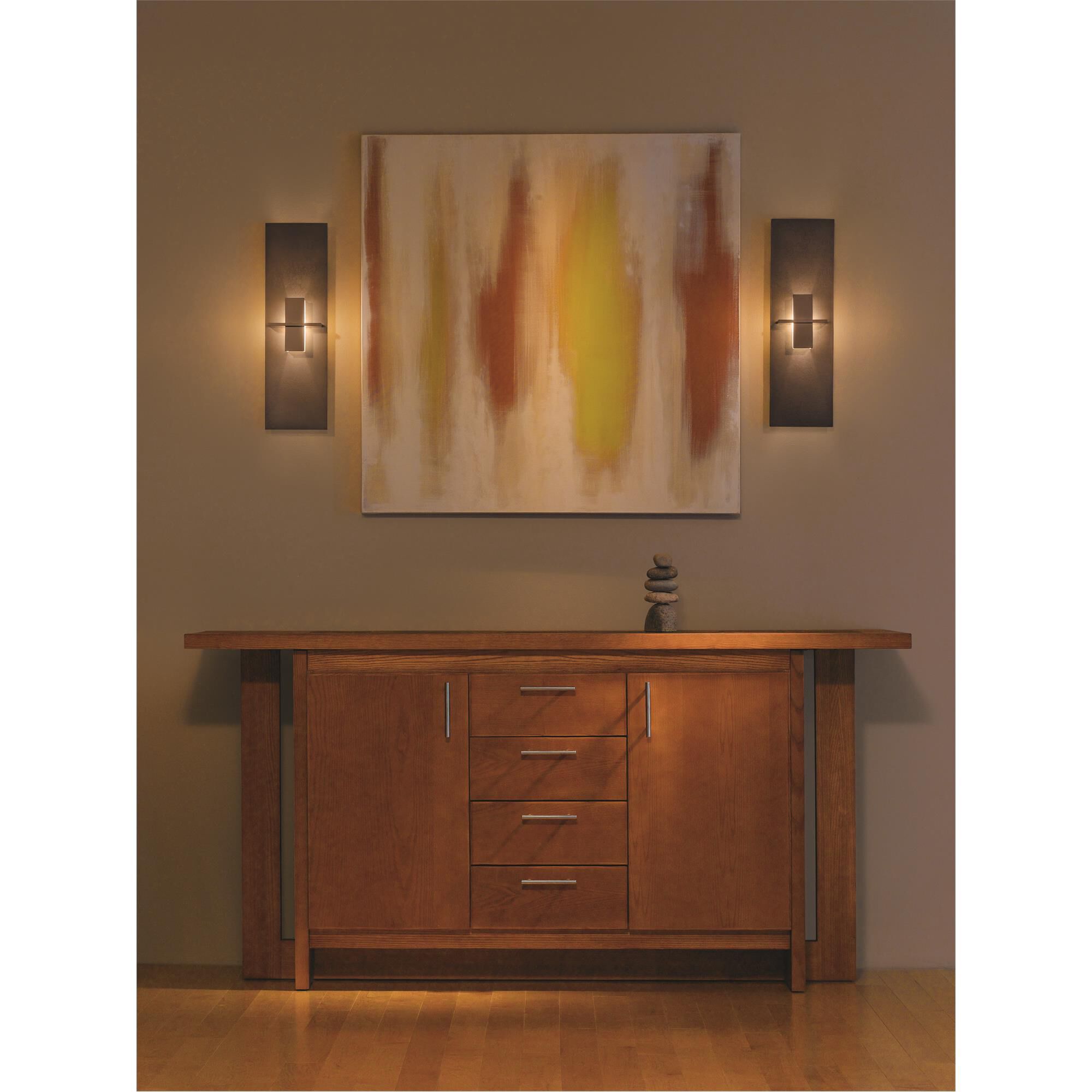 Shown in Dark Smoke finish and White Art  glass