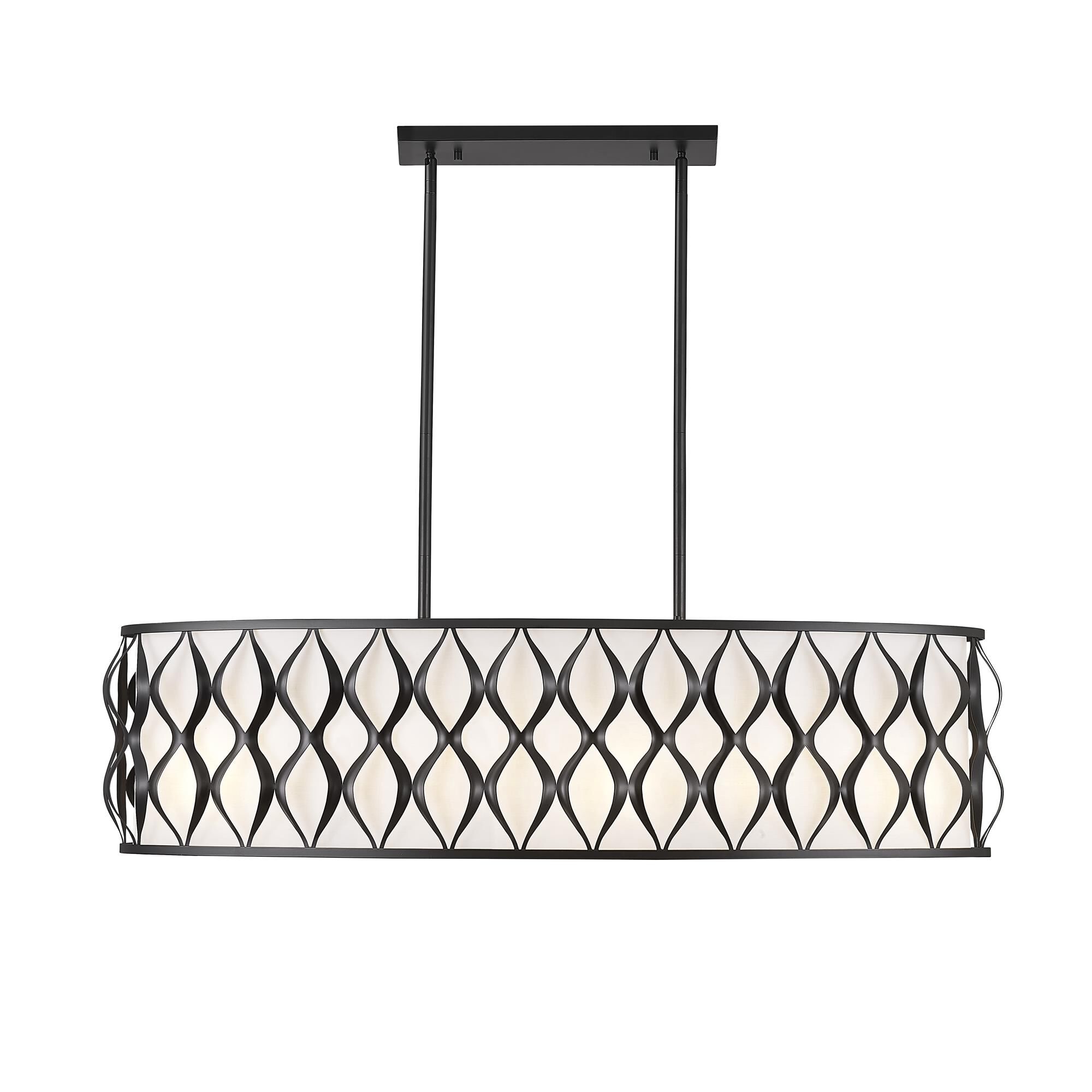 Shown in Matte Black finish and White glass and White shade