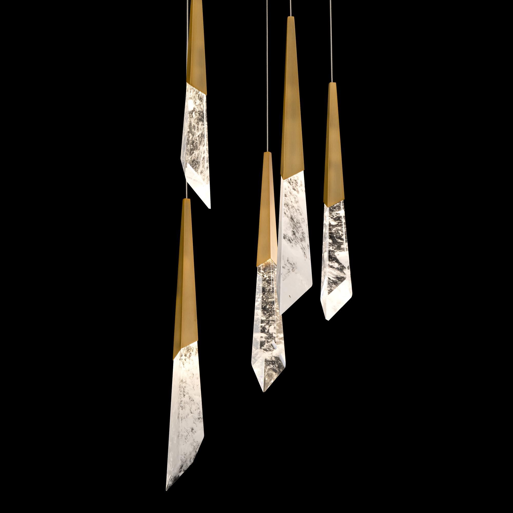 Shown in Aged Brass finish and Optic Haze Quartz Crystal crystal