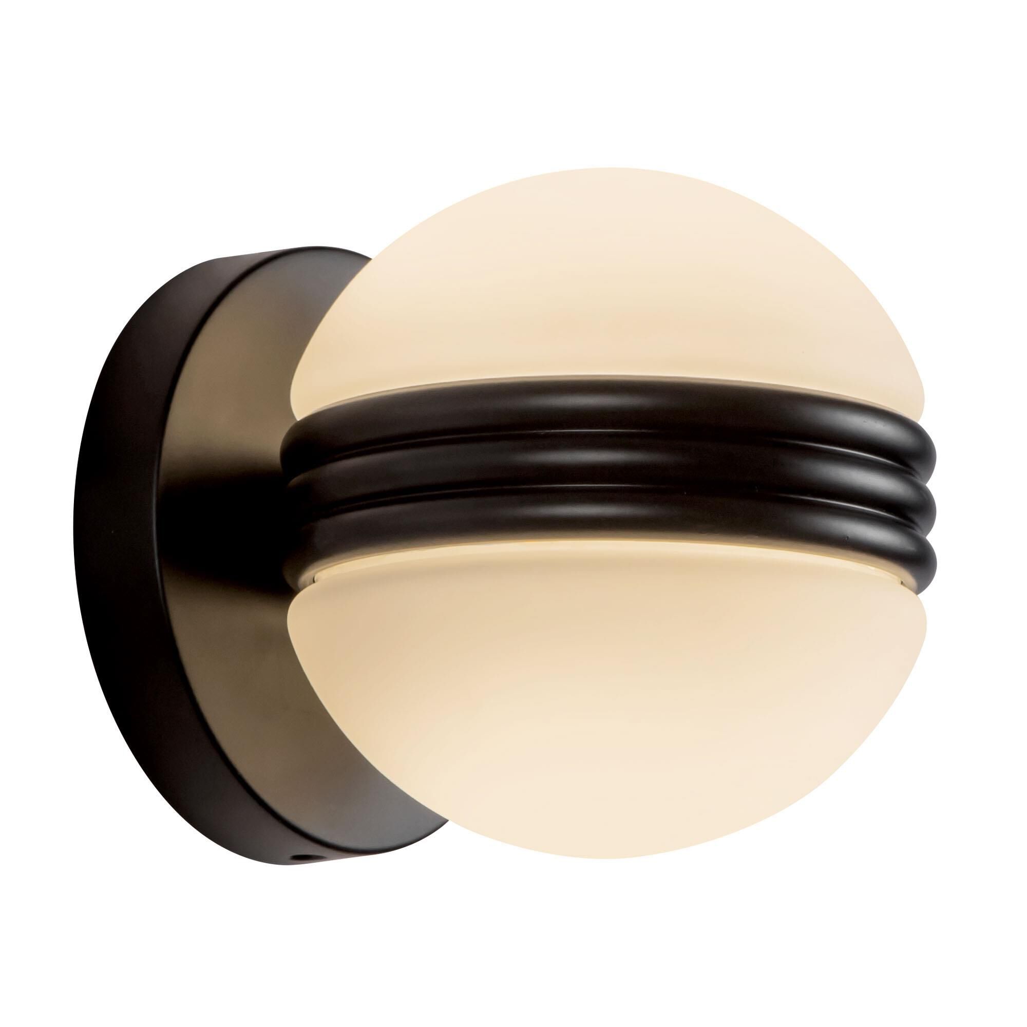 Shown in Black finish and Matte Opal glass