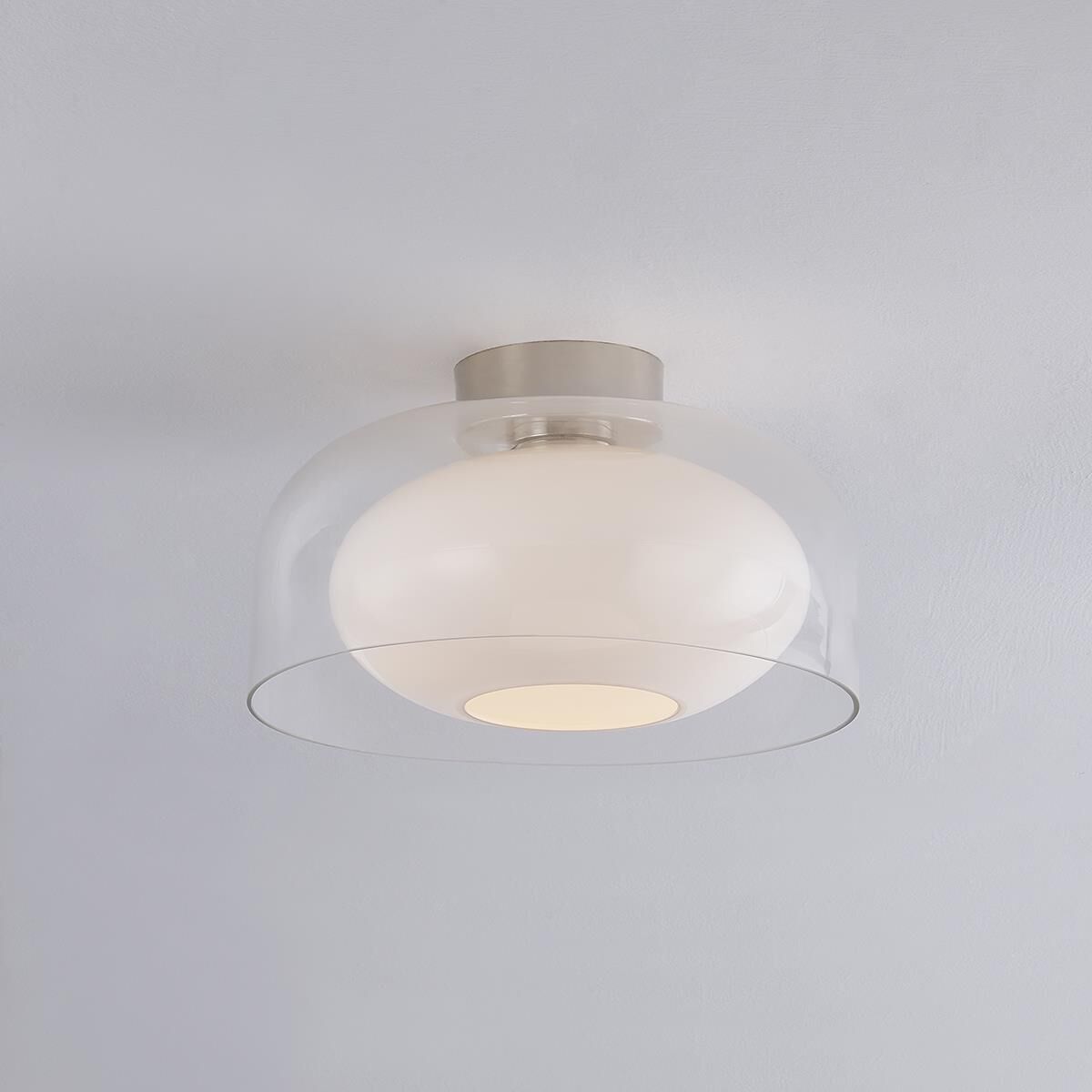 Shown in Polished Nickel finish and Thick Clear glass