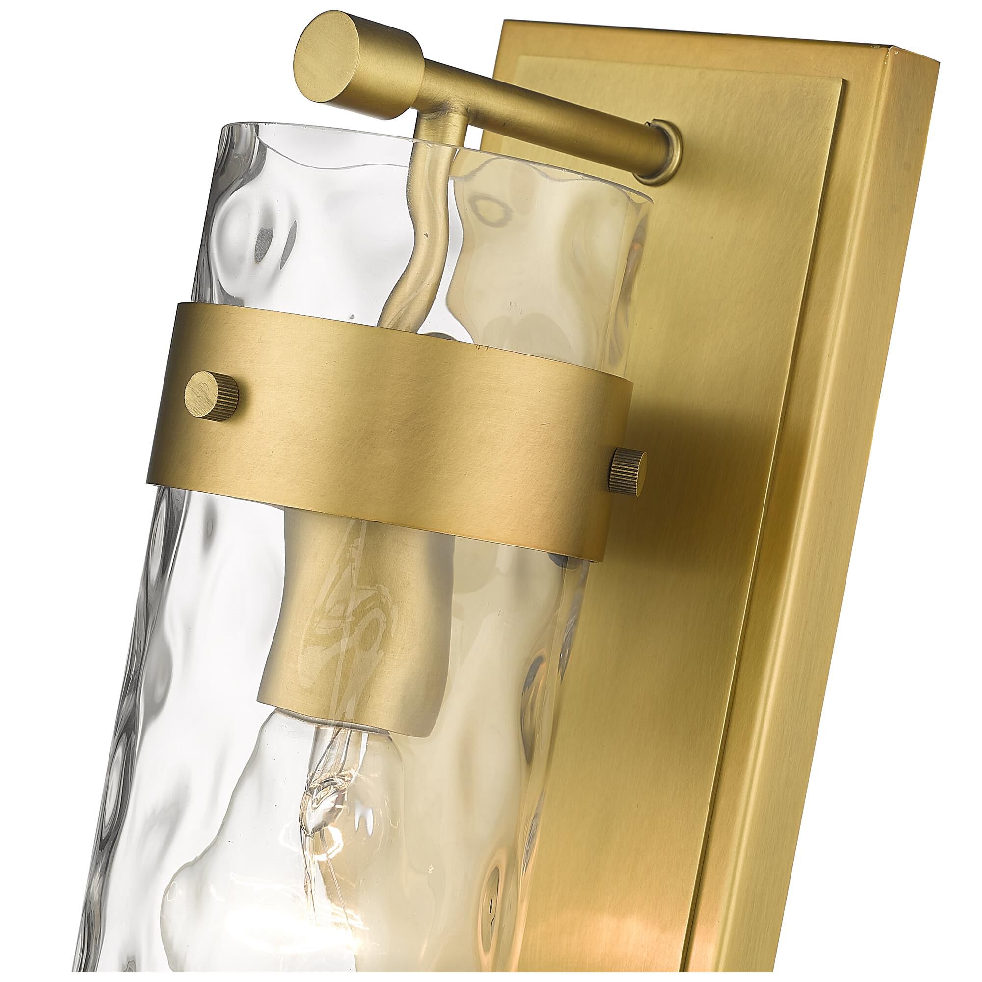 Shown in Rubbed Brass finish and Glass shade