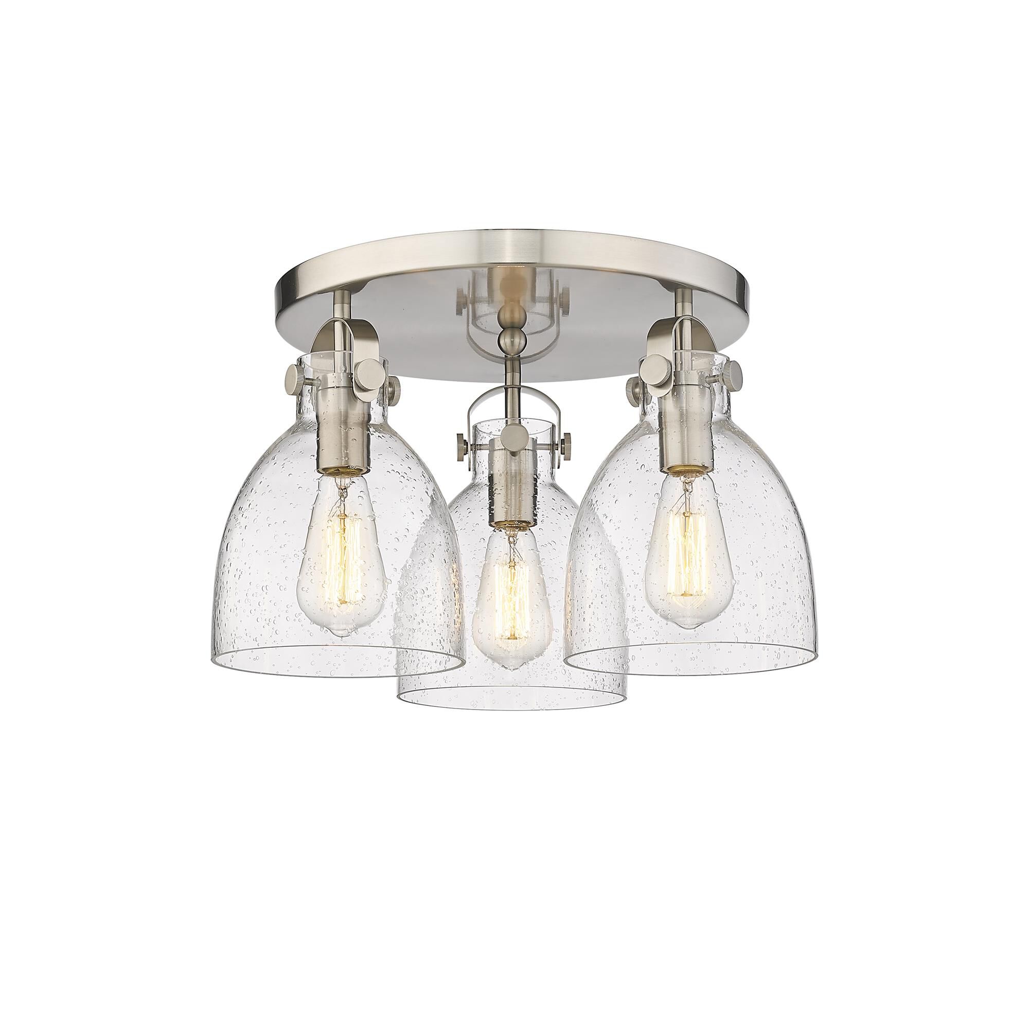Shown in Satin Nickel finish and Seedy glass