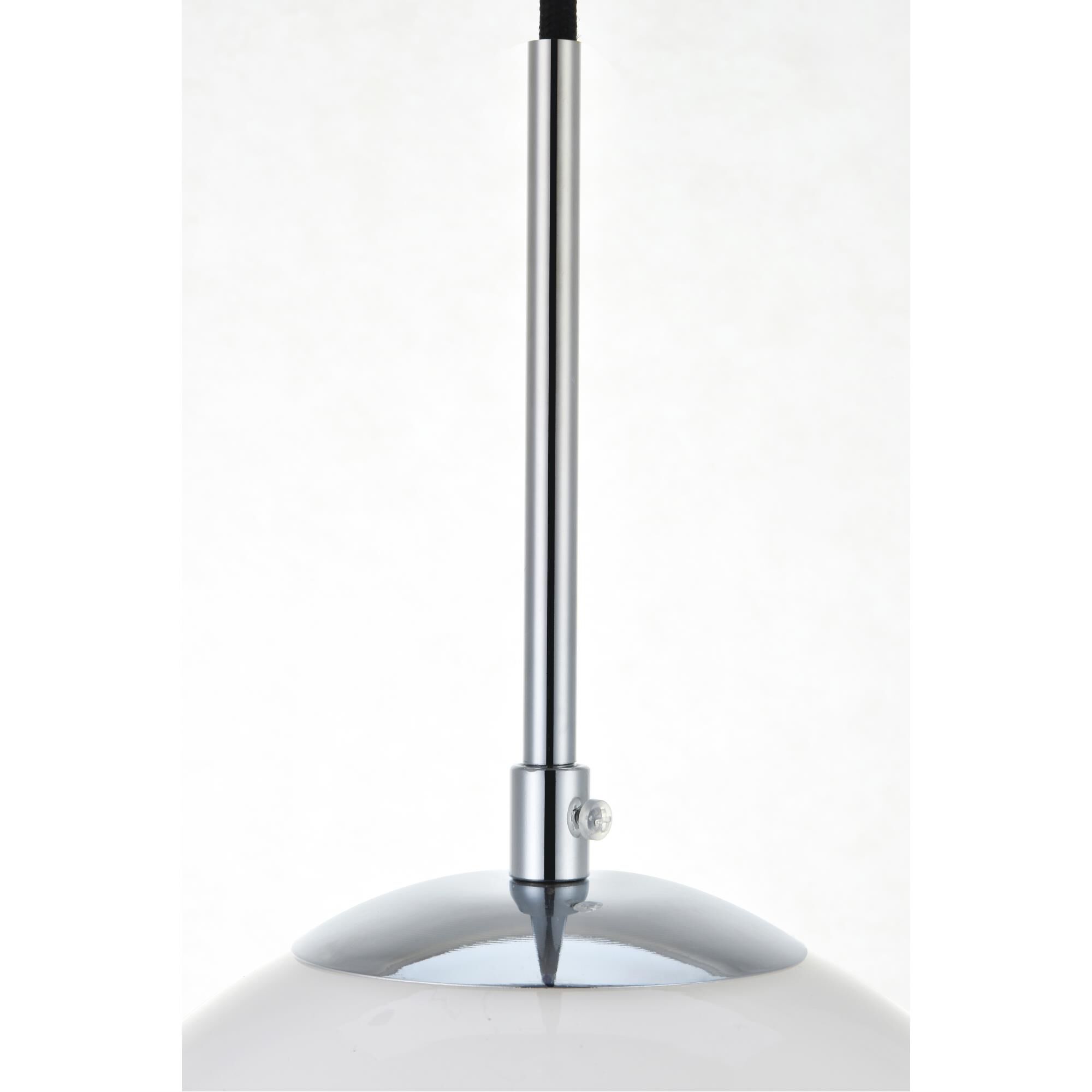 Shown in Chrome finish and Frosted White  glass