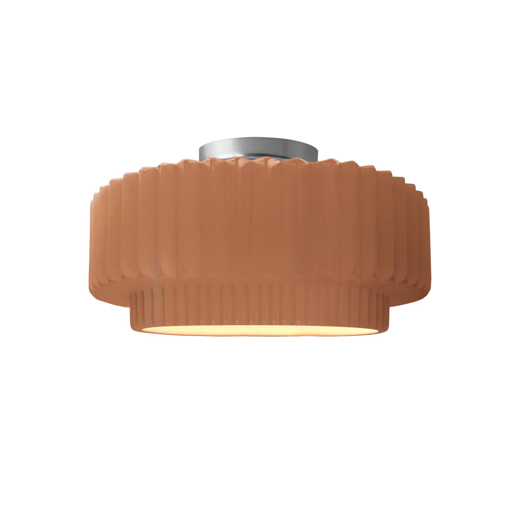 Pleated Tier 12 Inch Semi Flush Mount by Justice Design Group