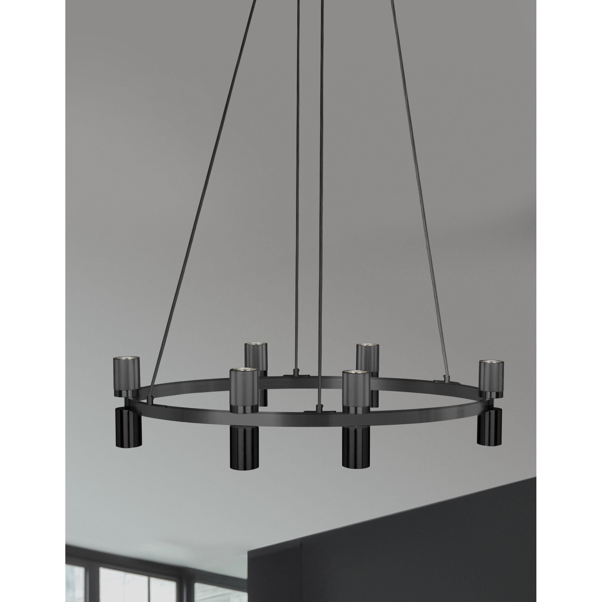 Shown in Matte Black finish and Matte Black shade